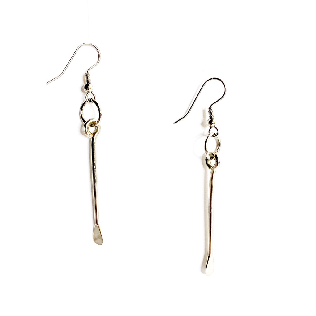 Upcycled Silver Paddle Earrings